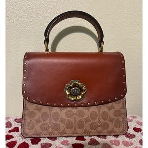 Coach Parker Tea Rose Bag With Rivets!